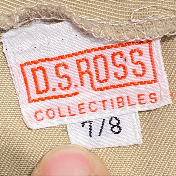 Vintage D.S. Ross Collectibles Khaki Sleeveless Button Front Dress size 7/8 - Picture 14 of 14
